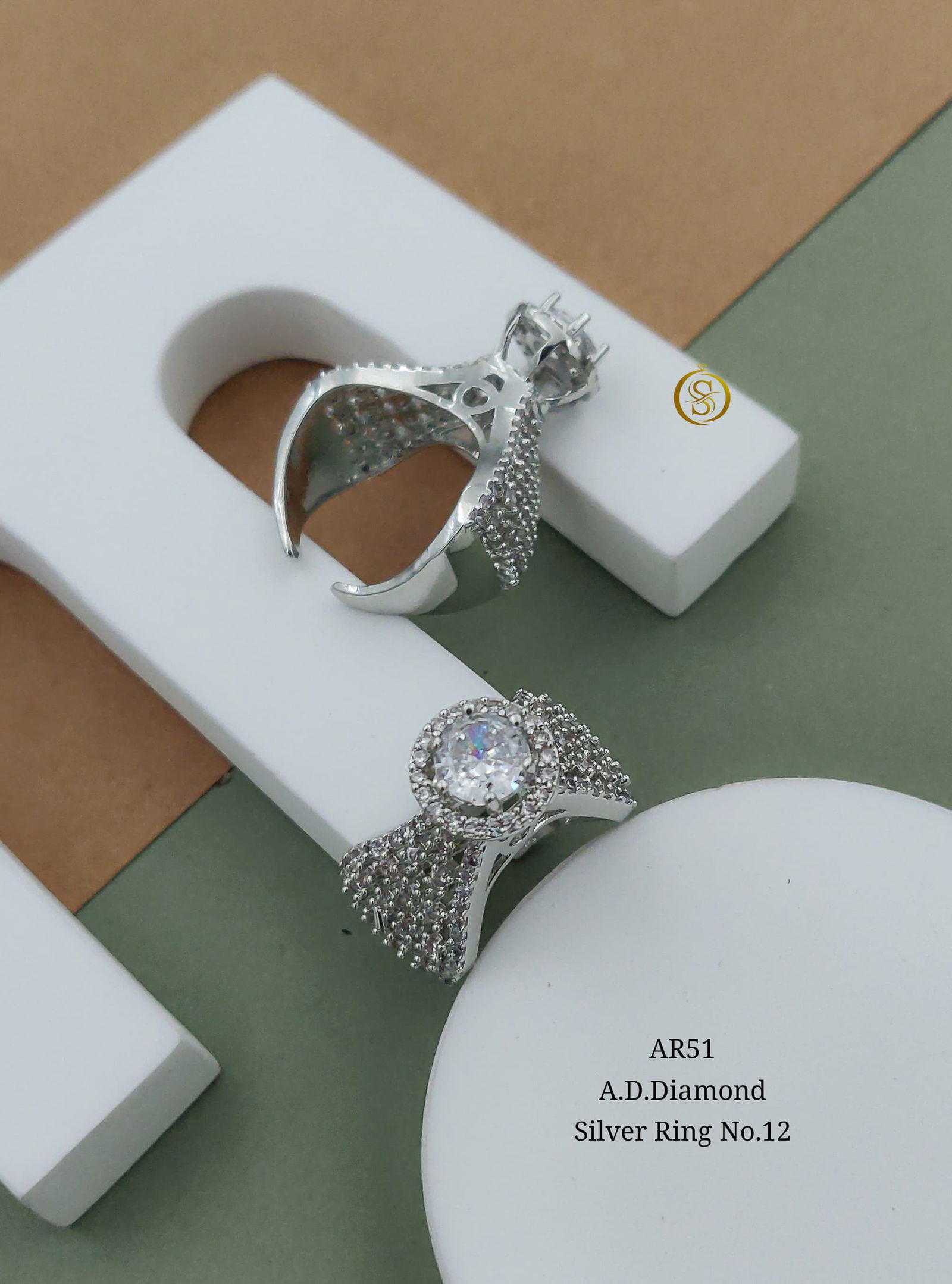 5 AR AD Diamond Silver Ring Wholesale Price In Surat
